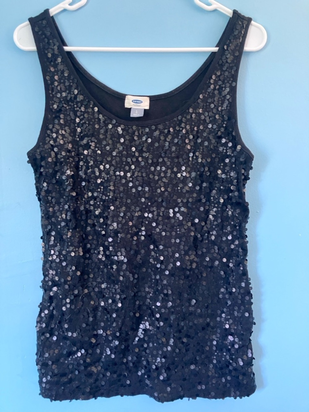 Old Navy Black Sequin Tank Top